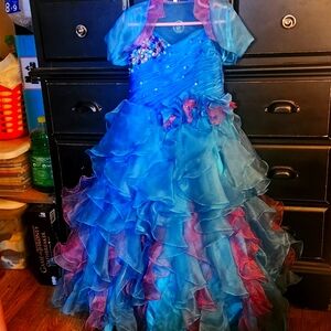 Mary's Import Bridal padget dress,size 4, blue and purple